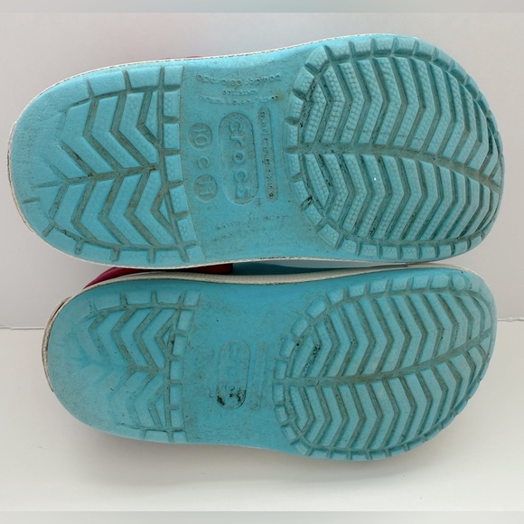 Kids Blue and Pink Crocs - Size 10/11 - Picture 6 of 7